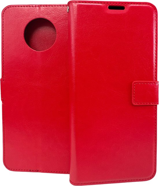 Nokia G50 Hoesjes – Portemonnee Hoes – Pasjeshouder – 2x Screenprotector – Rood-Ilumina Benelux