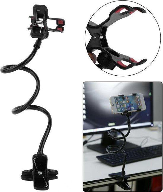 Telefoonhouder bureau – Universeel – Flexibele arm met klem – Lazy arm smartphone holder – Zwart-Ilumina Benelux