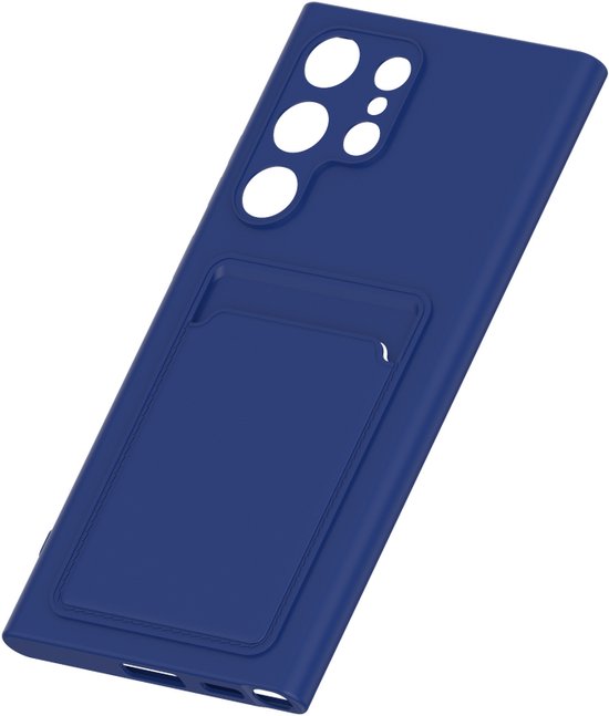 Samsung Galaxy S22 Ultra Hoesjes – Siliconen Backcover – Pasjeshouder – TPU – Blauw-Ilumina Benelux