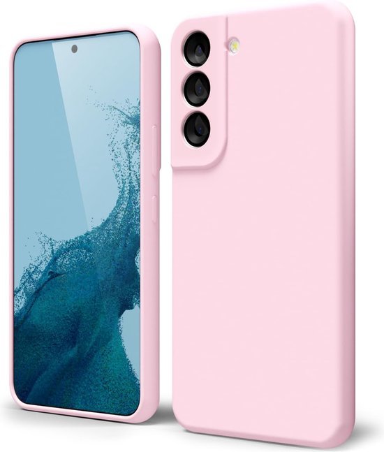 Samsung Galaxy S22 Plus Hoesjes – Liquid Silicone Backcover – Soft Touch – Schokbestendig – Lichtroze-Ilumina Benelux