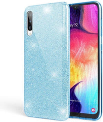 Backcover Hoesje Geschikt voor: Samsung Galaxy A70S Hoesje Glitters Siliconen TPU Case Blauw - BlingBling Cover