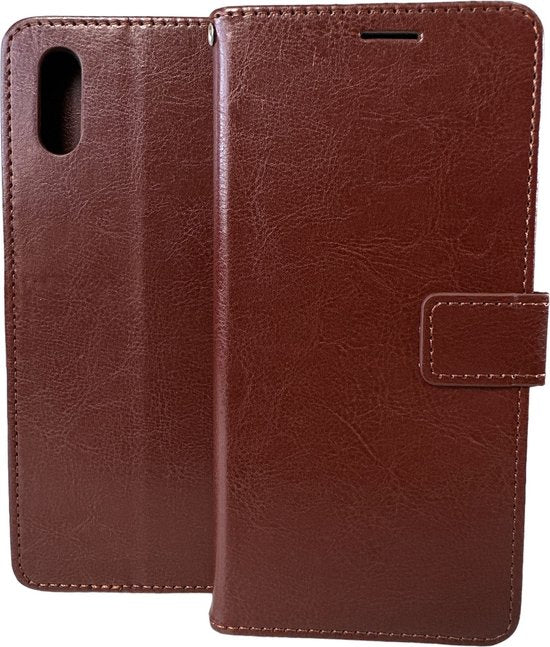 Xiaomi Redmi 9A Hoesjes – Bookcase Portemonnee Hoes – Pasjeshouder – Magneetsluiting – Bruin-Ilumina Benelux