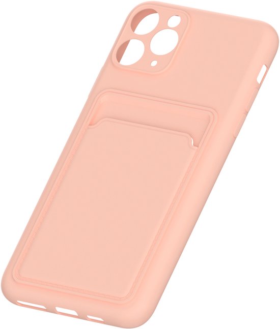 iPhone 11 Pro Hoesjes – Siliconen Backcover – Pasjeshouder – TPU – Lichtroze-Ilumina Benelux