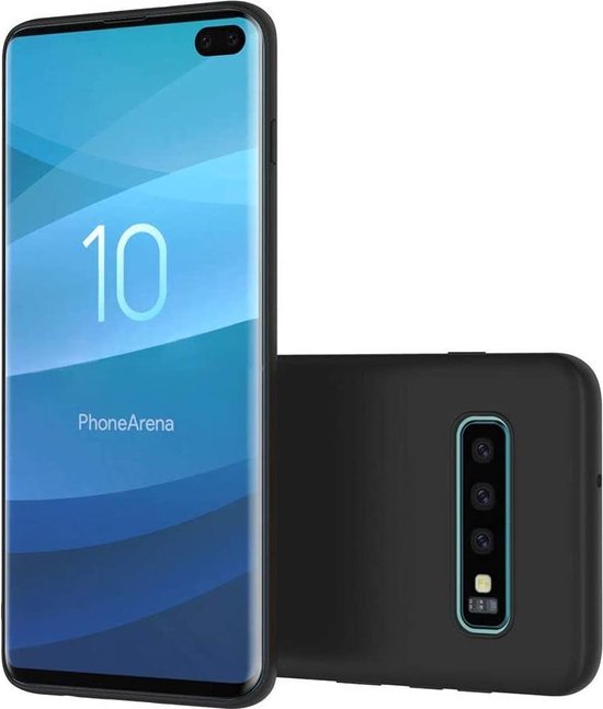Samsung Galaxy S10 Plus Hoesjes – Siliconen Backcover – Soft Touch – Schokbestendig – Zwart-Ilumina Benelux