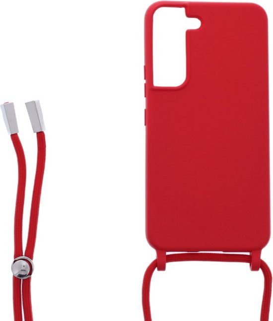 Samsung Galaxy S22+ Hoesjes – Siliconen Backcover met Ketting – TPU – Rood-Ilumina Benelux