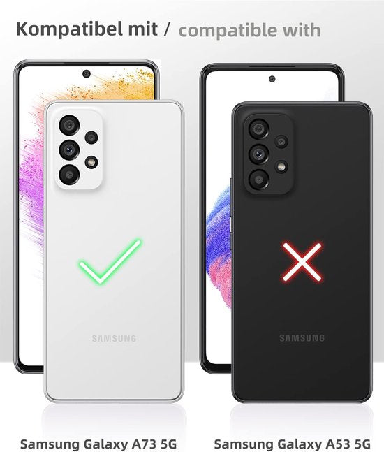 Samsung Galaxy A73 5G Hoesjes – Transparante Backcover met Koord – Valbescherming – Anti-Kras – Transparant