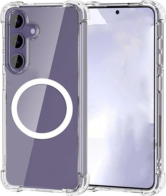 Shockproof Hoesje - Geschikt voor Samsung Galaxy S25 - Rugged Air geschikt voor MagSafe case - Transparant