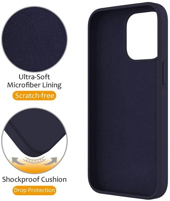 iPhone 16 Plus Hoesjes – Siliconen Backcover met Kickstand – MagSafe – Full Cover Glas – Blauw-Ilumina Benelux