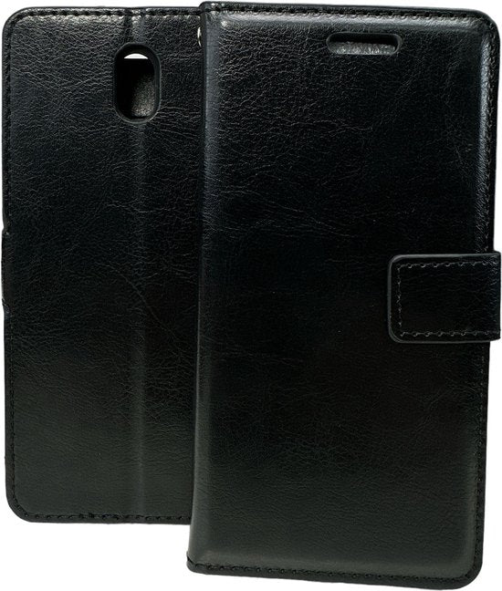Nokia 2.2 Hoesjes – Bookcase Portemonnee Hoes – Pasjeshouder – Magneetsluiting – Zwart-Ilumina Benelux