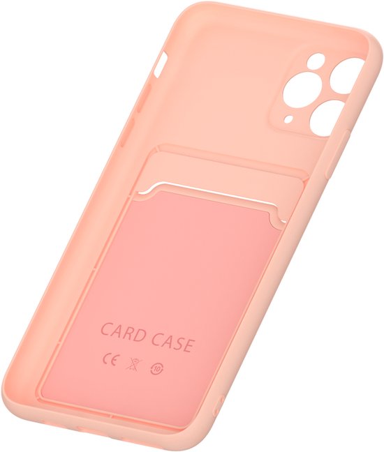iPhone 11 Pro Max Hoesjes – Siliconen Backcover – Pasjeshouder – TPU – Lichtroze-Ilumina Benelux