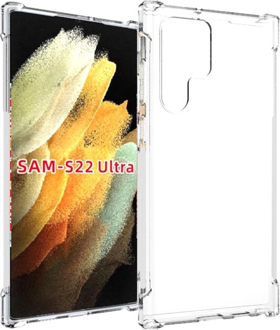 Samsung Galaxy S22 Ultra Hoesjes – Siliconen Backcover – Schokbestendig – Transparant – Inclusief Screenprotector-Ilumina Benelux