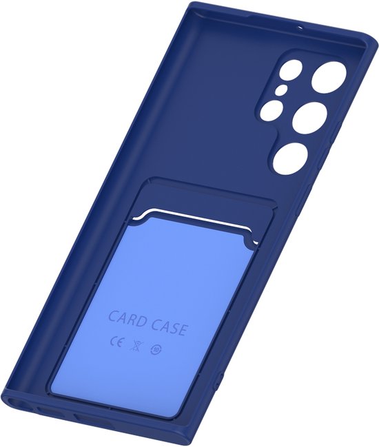 Samsung Galaxy S22 Ultra Hoesjes – Siliconen Backcover – Pasjeshouder – TPU – Blauw-Ilumina Benelux
