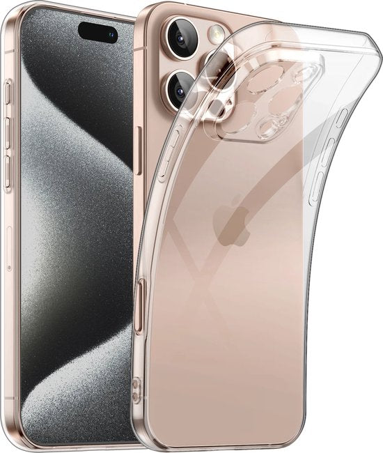 iPhone 16 Pro Max Hoesjes – Full Coverage Siliconen Backcover – Camera Lens Bescherming – Transparant-Ilumina Benelux