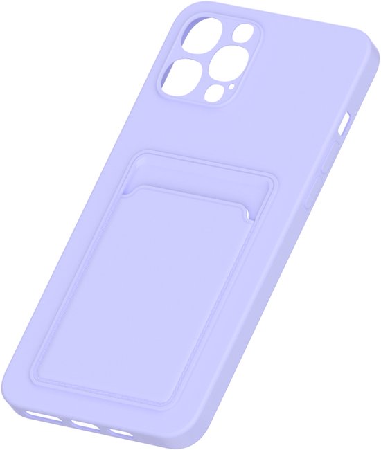 iPhone 13 Pro Max Hoesjes – Siliconen Backcover – Pasjeshouder – TPU – Lila-Ilumina Benelux