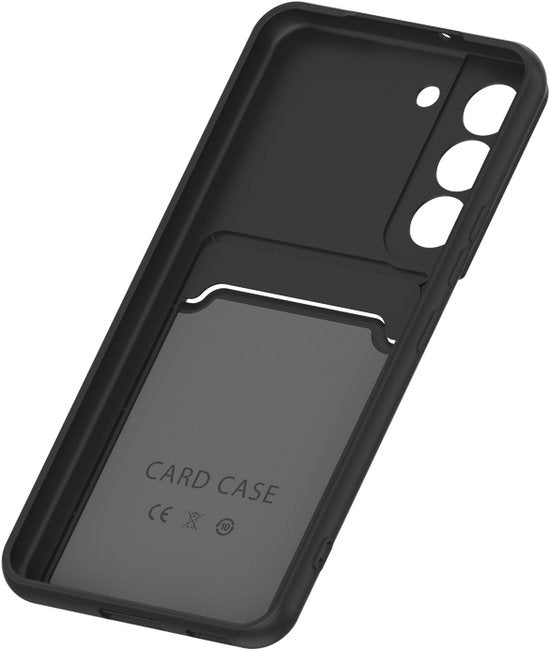 Samsung Galaxy S21 FE Hoesjes – Siliconen Backcover – Pasjeshouder – TPU – Zwart-Ilumina Benelux