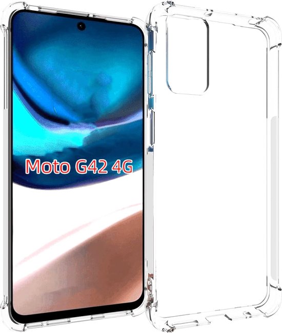 Motorola Moto G42 Hoesjes – Siliconen Backcover – Schokbestendig – Transparant – 2x Screenprotector-Ilumina Benelux