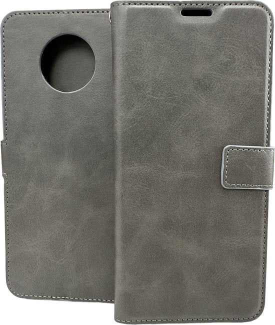 Nokia G50 Hoesjes – Portemonnee Book Case – Pasjeshouder – 2x Gehard Glas Screenprotector – Grijs-Ilumina Benelux