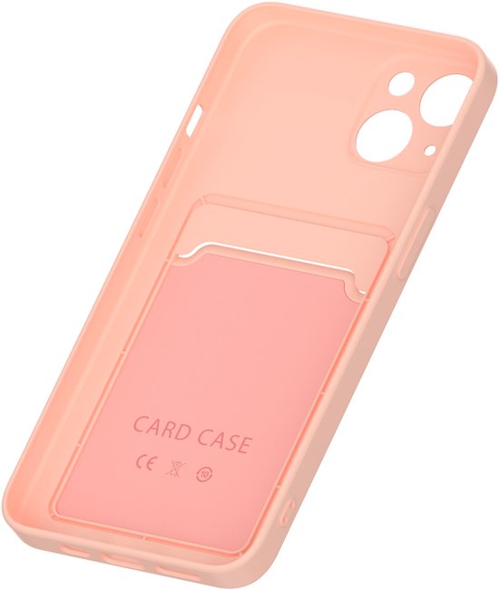 iPhone 13 Hoesjes – Siliconen Backcover – Pasjeshouder – TPU – Lichtroze-Ilumina Benelux