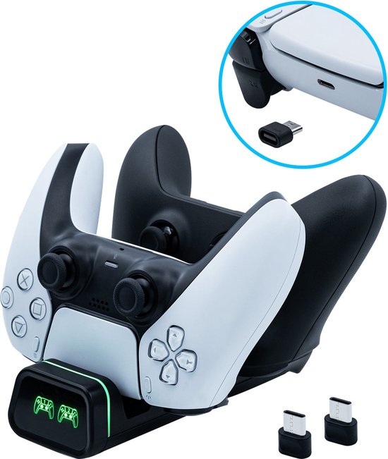 Oplaadstation – Geschikt voor PS5 DualSense – Dock voor 2 Controllers – USB-C Oplader met LED Indicator-Oplaadstation controllers-Ilumina Benelux
