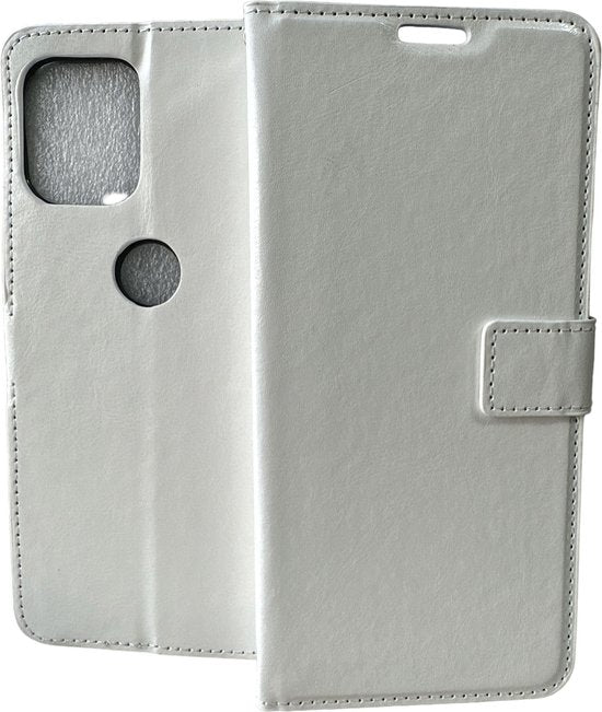 Motorola Moto G200 5G Hoesjes – Portemonnee Book Case – Magneetsluiting – Inclusief 2x Screenprotector – Wit-Ilumina Benelux