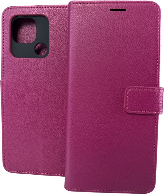 Xiaomi Redmi 10C Hoesjes – Portemonnee Book Case – Pasjeshouder – 2x Screenprotector Gehard Glas – Roze-Ilumina Benelux