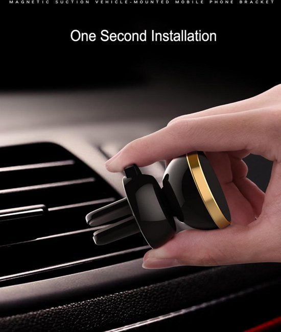 Telefoonhouder auto – Magnetisch – Ventilatierooster montage – Universeel – Zwart-Telefoonhouders-Ilumina Benelux