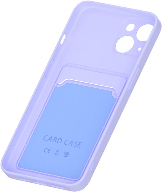 iPhone 13 Hoesjes – Siliconen Backcover – Pasjeshouder – TPU – Lila-Ilumina Benelux