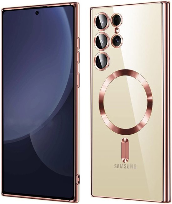 Samsung Galaxy S23 Ultra Hoesjes – Backcover – Camera Lens Bescherming – MagSafe – Roze-Ilumina Benelux