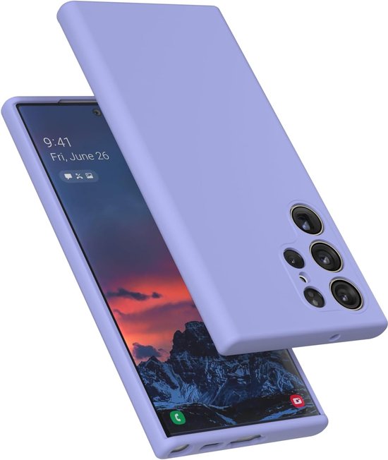 Samsung Galaxy S23 Ultra Hoesjes – Liquid Siliconen Backcover – Soft Touch – Flexibel – Paars-Ilumina Benelux