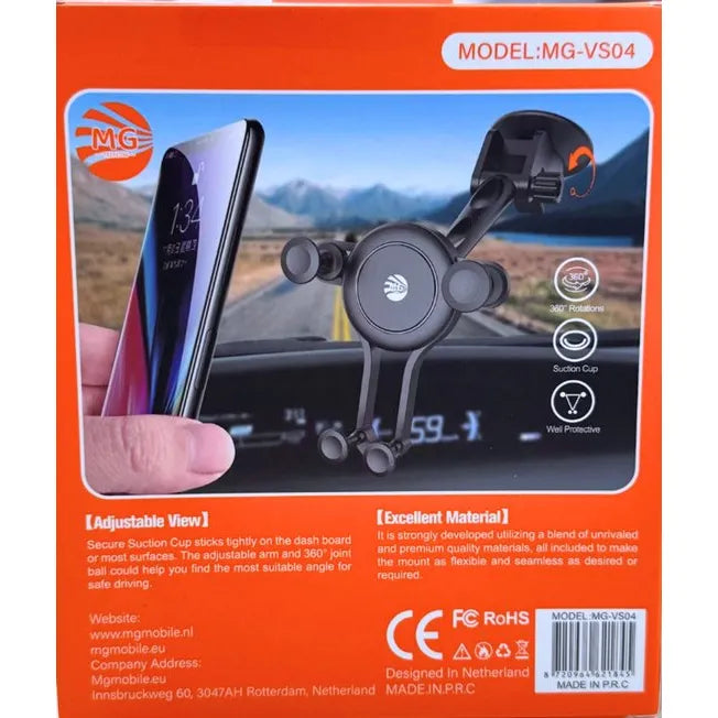 VS04 Auto Telefoonhouder – Dashboard & Voorruit – 360° Draaibaar – Zwart-Ilumina Benelux