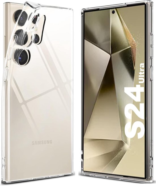 Samsung Galaxy S24 Ultra Hoesjes – Siliconen Backcover – Soft Silicone – Inclusief 2x Screenprotector – Transparant-Ilumina Benelux