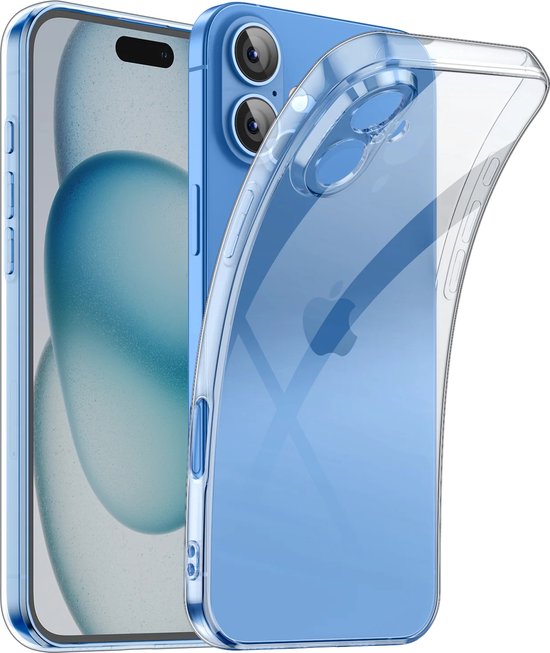 iPhone 16 Plus Hoesjes – Full Coverage Siliconen Backcover – Camera Lens Bescherming – Transparant-Ilumina Benelux