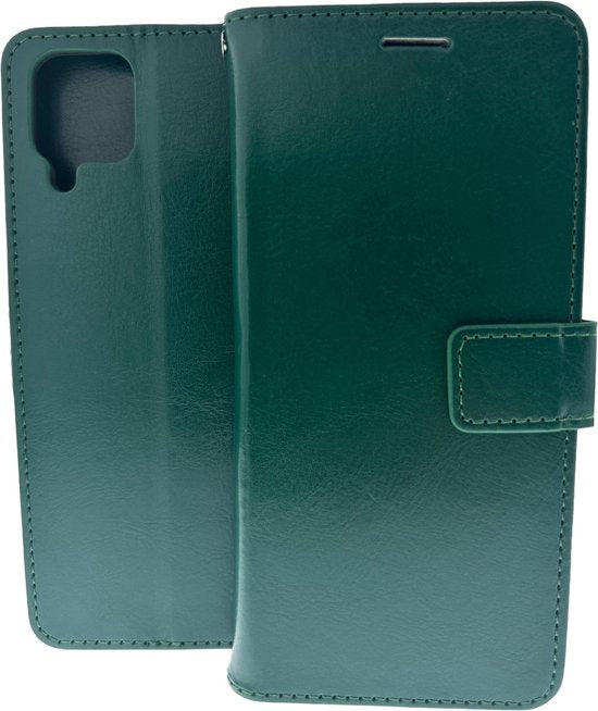 Samsung Galaxy A22 4G Hoesjes – Portemonnee Hoes – 2 Pack Screenprotector – Pasjeshouder – Groen
