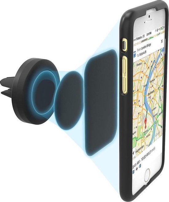 Telefoonhouder auto – Magnetische Ventilatierooster Houder – Universeel – Sterke Magneet – Zwart-Telefoonhouders-Ilumina Benelux