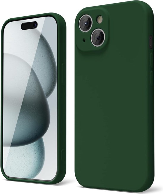 iPhone 14 Hoesjes – Liquid Siliconen Backcover – TPU Flexibel – Camera Allround Bescherming – Groen-Ilumina Benelux