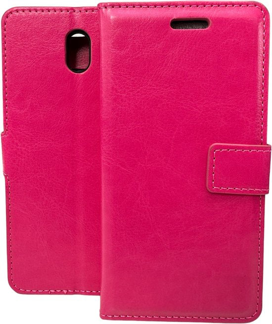 Nokia 2 Hoesjes – Bookcase Portemonnee Hoes – Pasjeshouder – Magneetsluiting – Roze-Ilumina Benelux