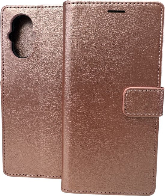 Oppo Reno 8 Lite Hoesjes – Portemonnee Bookcase – Pasjeshouder – Magneetsluiting – Roségoud-Ilumina Benelux
