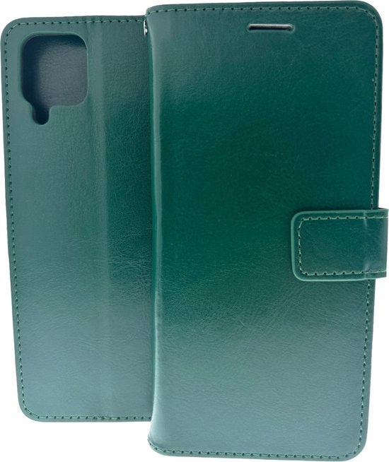 Samsung Galaxy A12 Hoesjes – Portemonnee Bookcase – Pasjeshouder – Magneetsluiting – Groen-Ilumina Benelux