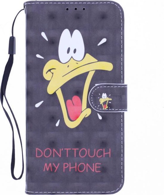 Oppo Find X2 Neo Hoesjes – Bookcase Portemonnee Hoes – Magneetsluiting – 3D Duck Print-Ilumina Benelux