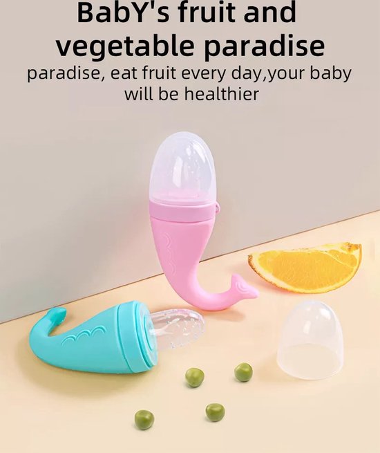Fruitspeen Baby – Siliconen Fruitzuiger & Bijtring – Voorkomt Verstikking – BPA-vrij – Blauw-Ilumina Benelux