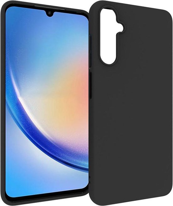 Samsung Galaxy A15 Hoesjes – Siliconen Backcover Set – Screenprotector Gehard Glas – Camera Lens Protector – Zwart