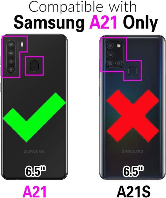 Samsung Galaxy A21 Hoesjes – Portemonnee Book Case – Pasjeshouder – Magneetsluiting – Rood-Ilumina Benelux