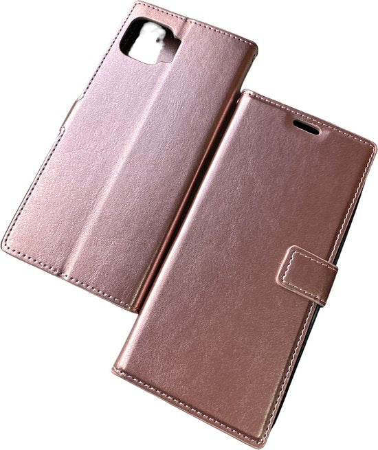 Motorola Moto G 5G Plus Hoesjes – Portemonnee Book Case – Pasjeshouder – Magneetsluiting – Roségoud-Ilumina Benelux