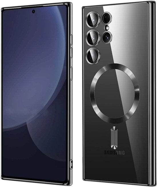 Samsung Galaxy S23 Ultra Hoesjes – Backcover – Camera Lens Bescherming – MagSafe – Zwart-Ilumina Benelux