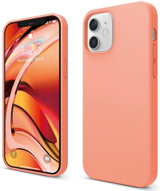 iPhone 12 Pro Hoesjes – Liquid Siliconen Backcover – Flexibele TPU Cover – Schokbestendig – Oranje-Ilumina Benelux