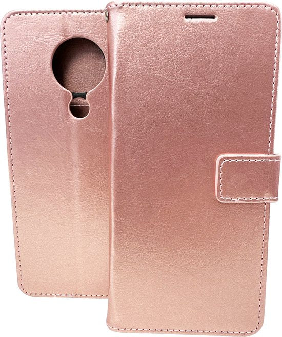 Nokia 7.2 Hoesjes – Bookcase Portemonnee Hoes – Pasjeshouder – Magneetsluiting – Roségoud-Ilumina Benelux