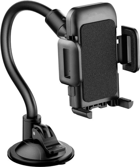 Telefoonhouder auto – Voorruit montage – Lange arm – 360° draaibaar – Zwart-Ilumina Benelux