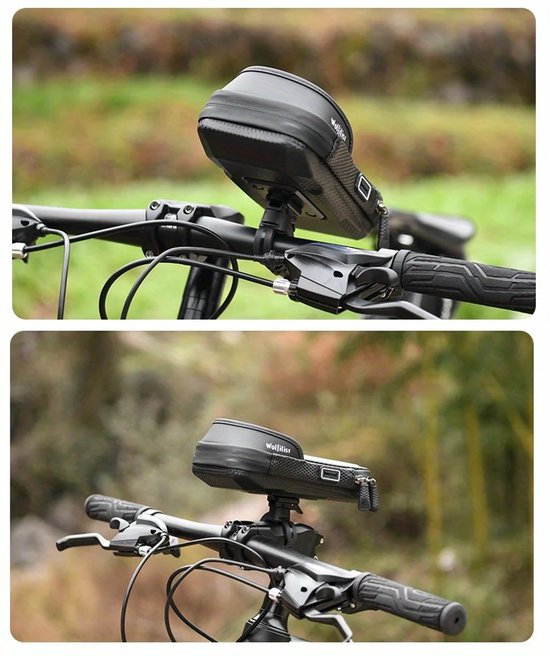 Telefoonhouder fiets – Waterdichte stuurtas met touchscreen – 360° draaibaar – Regenhoes & opbergruimte – Tot 7 inch – Zwart-Ilumina Benelux