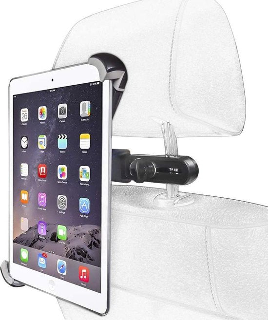Tablethouder auto hoofdsteun – Verstelbare arm – 360° draaibaar – Geschikt voor iPad & Samsung Galaxy Tab – Zwart-Tablethouder-Ilumina Benelux