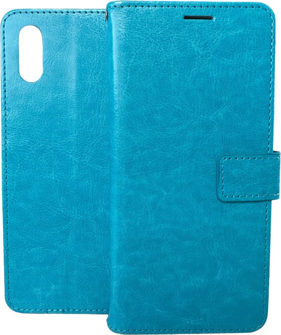 Xiaomi Redmi 9A Hoesjes – Bookcase Portemonnee Hoes – Pasjeshouder – Magneetsluiting – Turquoise-Ilumina Benelux